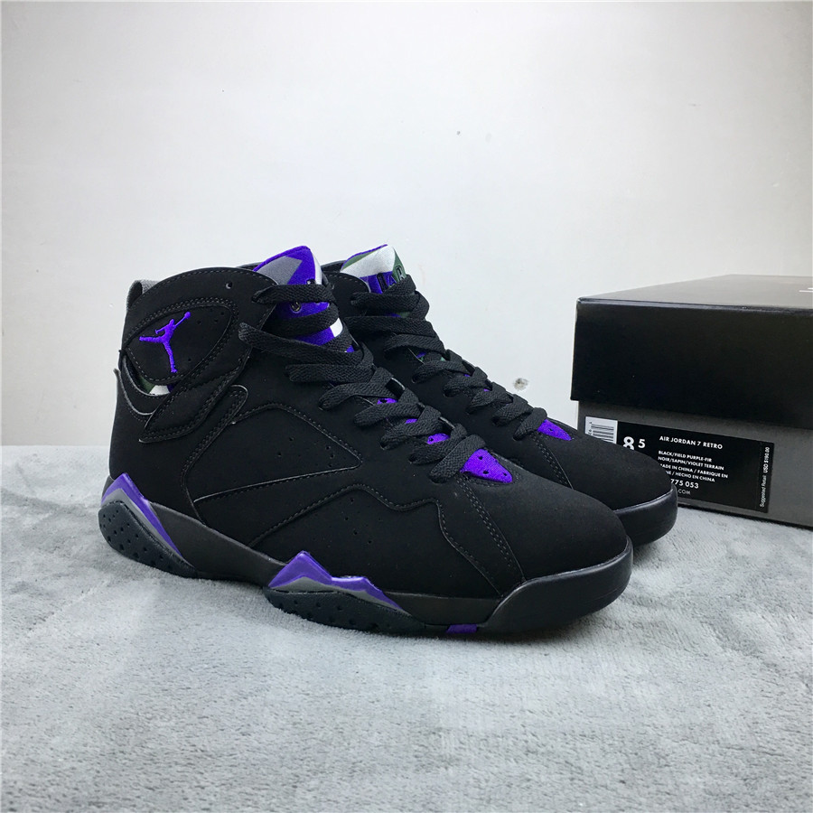 Air Jordan 7 Ray Allen Black Purple Shoes - Click Image to Close